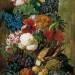 Still Life of Fruit and Flowers with Bird's Nest on a Marble Ledge